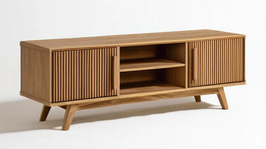 Szafka RTV z litego drewna dębowego, naturalny dąb, 160 x 40 x 60 cm