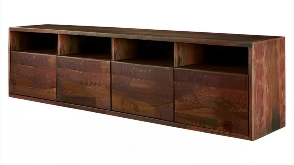 Brązowa szafka RTV z litego drewna mango, 160 x 40 x 50 cm